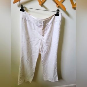 White 100% linen pants banana republic